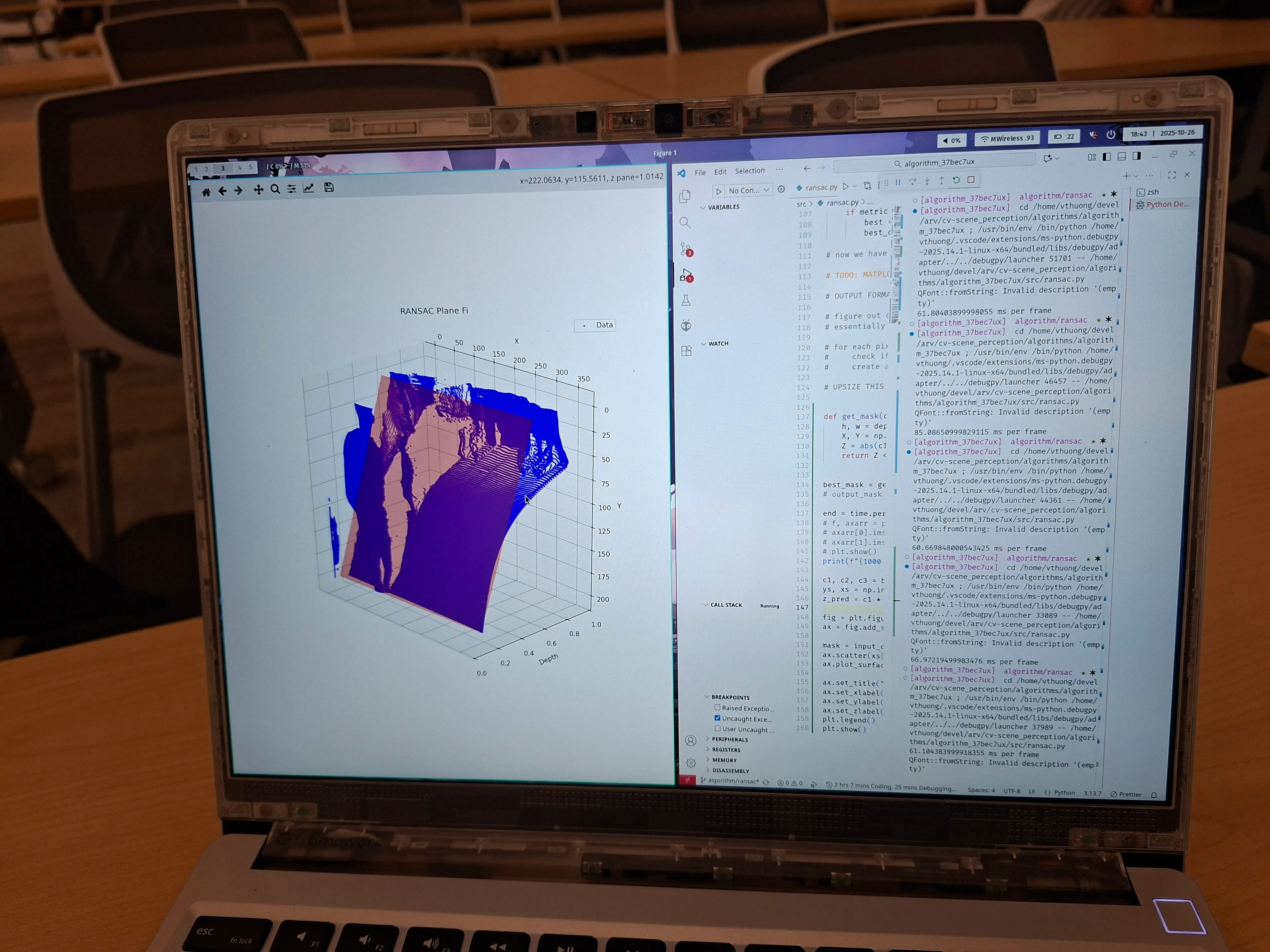 Linear fit before considering space transforms incorrect ransac plane fit